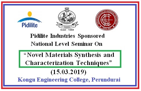 Pidilite Industries Sponsored National Seminar on Novel Materials Synthesis and Characterization Techniques 2019